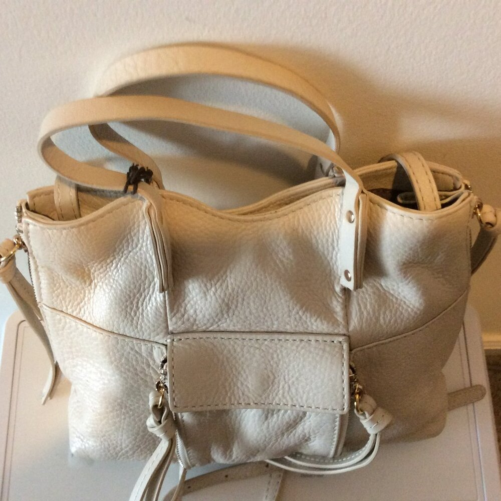 Cream Kooba handbag NWT pebblel leather
